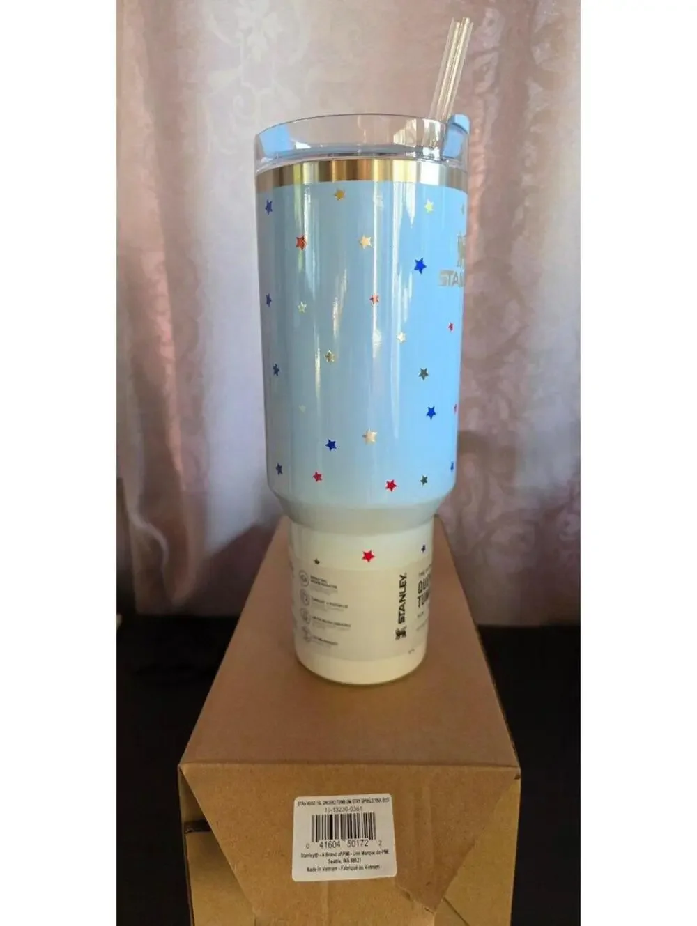 Stanley Stanless Steel H2.0 FlowState Tumbler in Ombre Starry Sparkle - BNWT/Box - Picture 5 of 9
